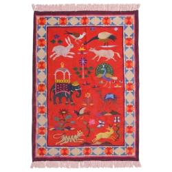 Tapis en coton animaux indiens