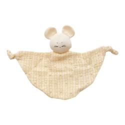 Doudou plat souris écru et jaune - Petites Souris