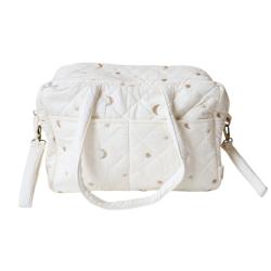 Sac à langer matelassé étoiles lunes écru - Petites Souris