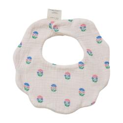 Bavoir bandana éponge fleurs bleues - Joli Paon