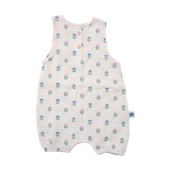 Barboteuse fleurs bleues et roses 6-12 mois - Joli Paon