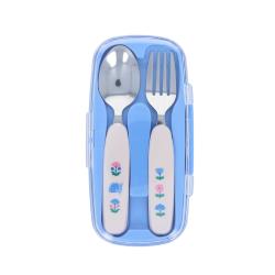 Set de couverts paon bleu et rose - Joli Paon