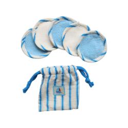 Lot de 5 lingettes lavables éponge bleu - Petit Matelot