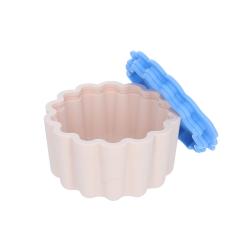 Boîte à goûter en silicone bicolore fleur bleu - Joli Paon