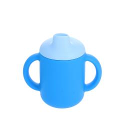 Tasse d'apprentissage en silicone bicolore bleu - Petit Matelot