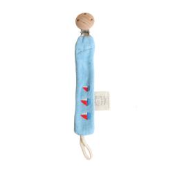 Attache tétine bleu éponge voilier - Petit Matelot