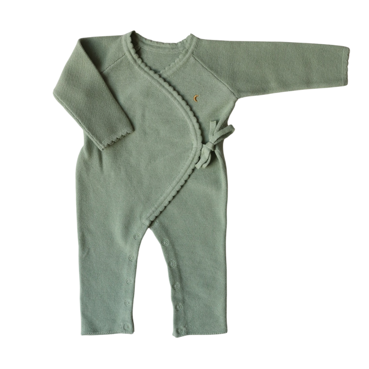Combinaison bébé en coton vert 3-6 mois - Petites Souris