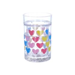 Verre à paillettes coeurs - Multicoeurs