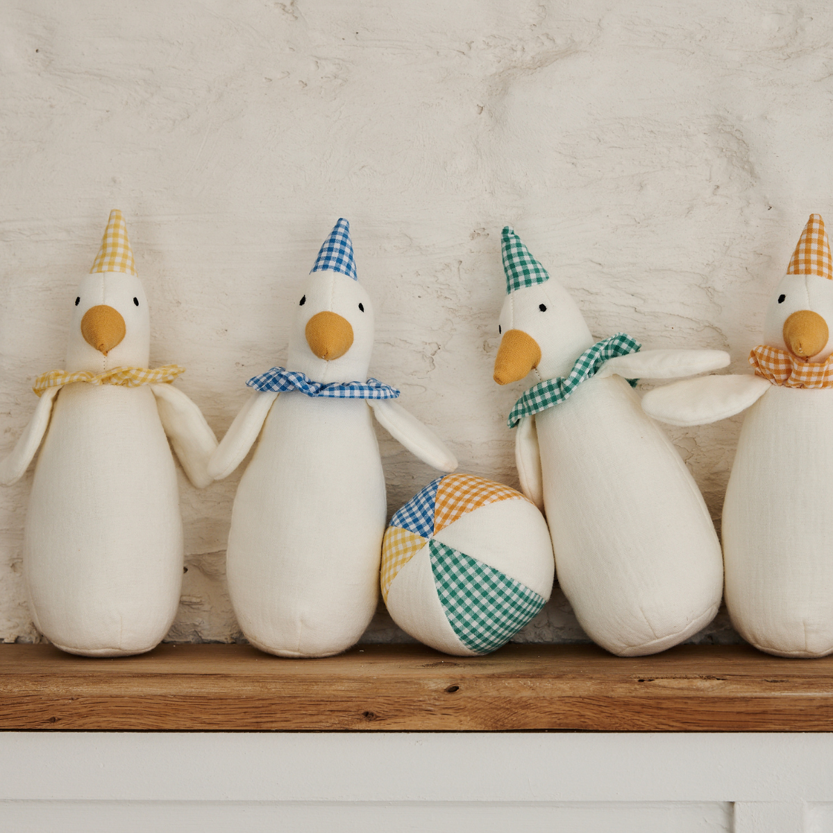 Jeu de quilles d'éveil peluches Oies - Dans la ferme