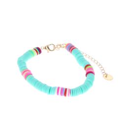 Bracelet surfeur perles de heishi bleu clair