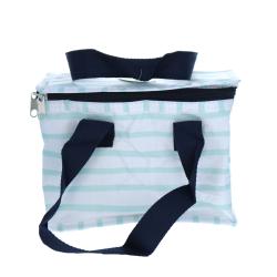 Sac repas isotherme rayures bleues ciel