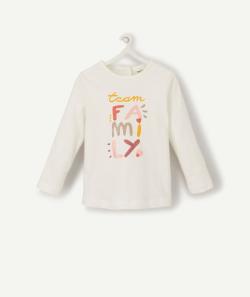 Le t-shirt blanc avec message coloré en coton biologique - 9 M