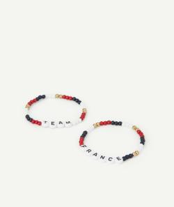 Lot de 2 bracelets en perles et message - TU