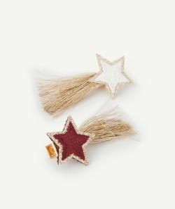 Lot de 2 barrettes fille avec fils dorés et étoiles - TU