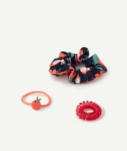 Le lot de 3 elastiques corail et marine - TU