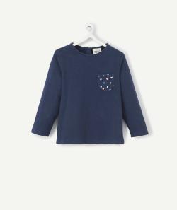 Le t-shirt bleu marine avec motifs coeurs sur la poche - 36 M