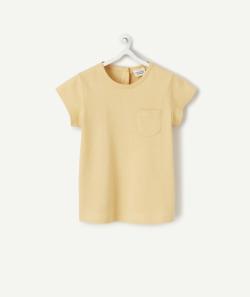 T-shirt bébé fille en coton jaune - 1 M