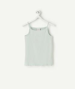 T-shirt á bretelles filles vert d'eau en fibres recyclées - 5 A