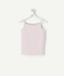 T-shirt à bretelles fille mauve clair en fibres recyclées - 5 A