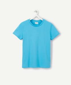 T-shirt garçon en coton bio bleu turquoise - 5 A