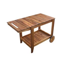PROMO Cémonjardin - Desserte contemporaine sur roulettes en acacia CEMONJARDIN
