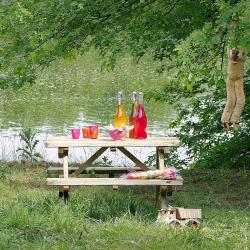 Cémonjardin - Table de pique-nique pour enfant en bois chinchilla 4 places