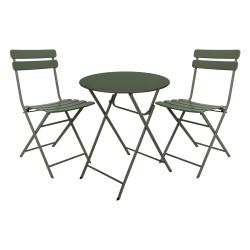 Cémonjardin - Ensemble table de jardin olive Bistro + 2 chaises