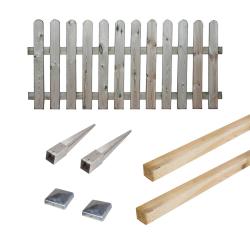 Cémonjardin - Kit barrière en bois Coquelicot 100 cm à enfoncer