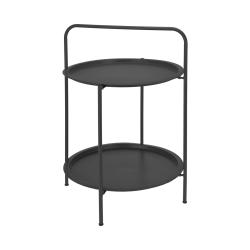 SOLDES Cémonjardin - Table basse 2 plateaux anthracite Ø50 cm CEMONJARDIN