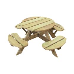 Cémonjardin - Table pique-nique ronde pour enfant 4 places