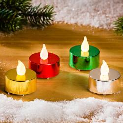 Lot de 4 bougies chauffe-plat métalliques