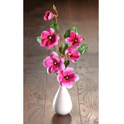 Lot de 2 branches de magnolia, rose vif