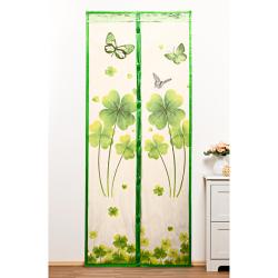 Rideau-moustiquaire, trèfle à quatre feuilles pour porte avec aimants, 100 x 220 cm