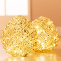 Pommes de pin en verre LED
