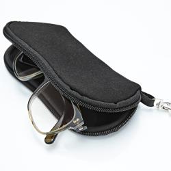 Étui à lunettes avec mousqueton, noir