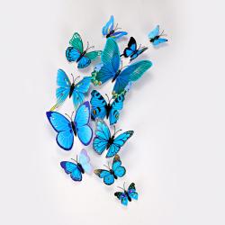 Autocollant papillon, bleu