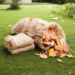 Lot de 3 sacs en jute pour feuilles mortes