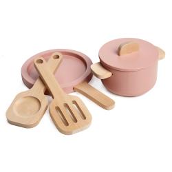 Set de casserole, poêle et ustensiles cuisinière - Rose clair - Flexa Play