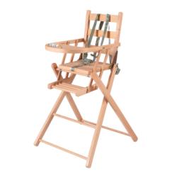 Chaise haute extra pliante Sarah - Hêtre vernis Combelle