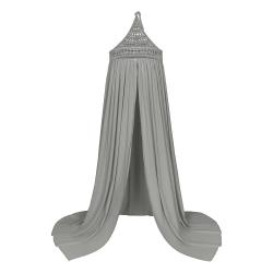 Ciel de lit Tara Crochet et coton bio - Gris argent - Numéro 74