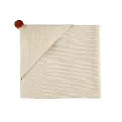 Plaid Cape en tricot So Natural - Ecru - Nobodinoz