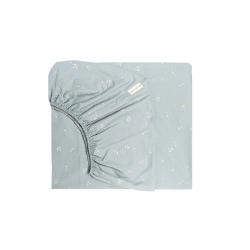 Drap housse Bébé Tibet Willow - Soft Blue - Nobodinoz