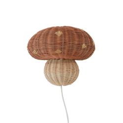 Lampe applique Champignon en rotin OYOY