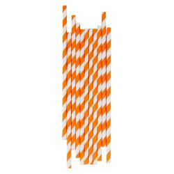 25 pailles rayées - Orange - My Little Day