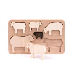 Puzzle à formes Moutons en bois Bajo