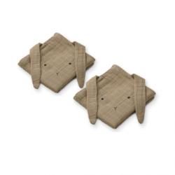 Set de 2 langes Lapin Hannah - Beige Liewood