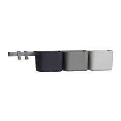 Set de 3 Organiseurs et 1 grand rail - Gris - Leander