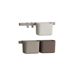 Set de 3 Organiseurs et 2 rails - Cappuccino - Leander