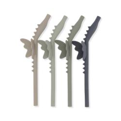 Set de 4 pailles Dragon - Vert mix Konges Slojd
