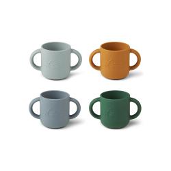 Set de 4 Tasses Dinosaure Gene - Bleu mix - Liewood